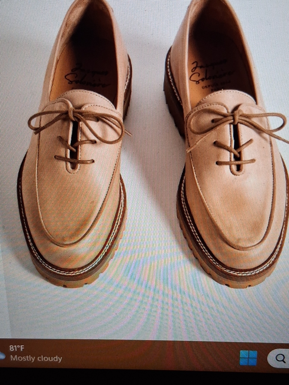 Jacques Soloviere Paris Fleurus Natural Oiled Unisex Derby Shoes 38 Tan